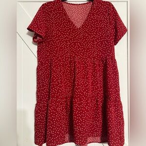 Red Polka Dot Mini Dress Size Medium